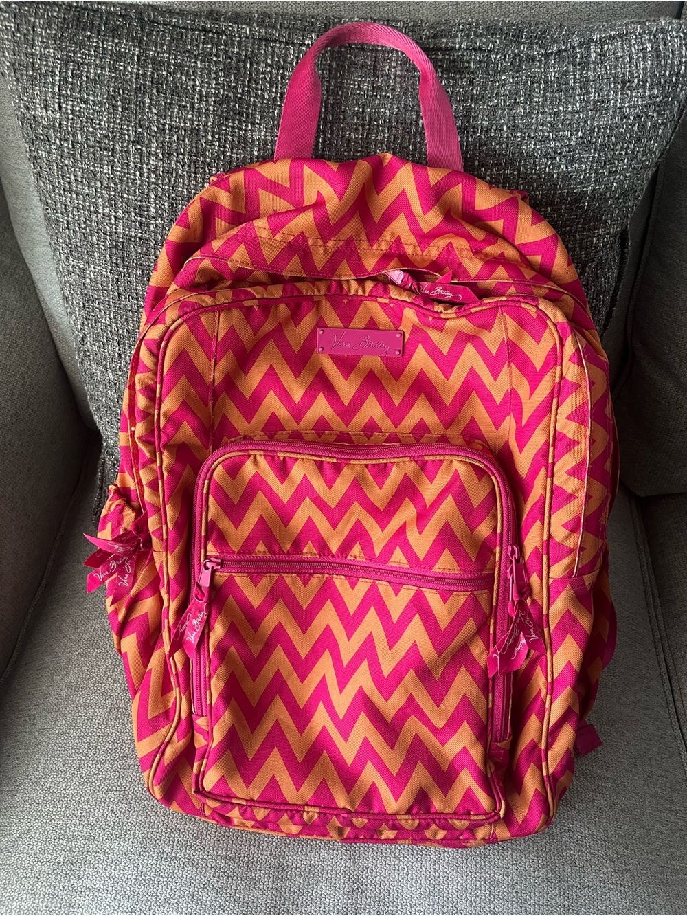 Vera Bradley Hot Pink and Orange Chevron Backpack